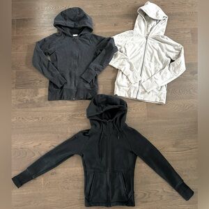 **SOLD**Aritzia full zip front hoodies bundle lot 3 pieces